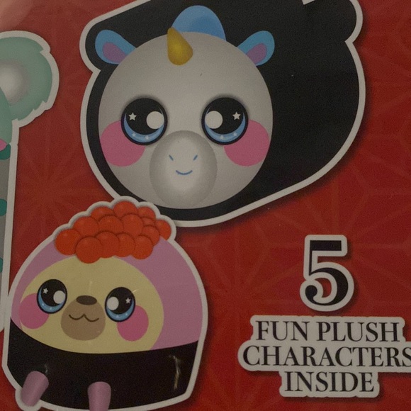 SQUEEZAMALS World of Food Sushi Bowl Plush, 5 Mini Stuffed Animals, Scented, 3+ - Picture 5 of 7